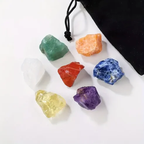 Natural Chakra Healing Crystal Set – 7 Original Stones for Full Energy Alignment