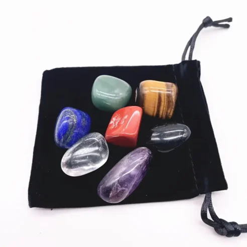 Natural Healing Crystals for Energy Balance -  Seven Chakra Tumbled Stone Set - Image 2