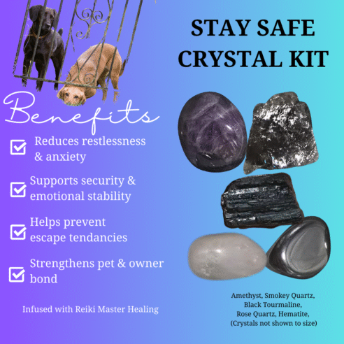 Stay Safe Crystal Set – Calm & Secure Energy for Dogs