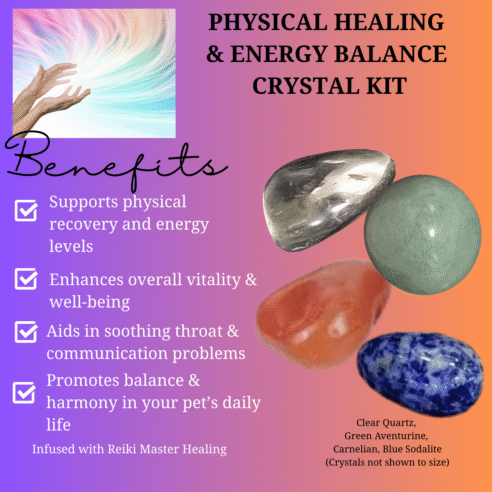 Physical Healing & Energy Balance Crystal Set – Pet Vitality Boost